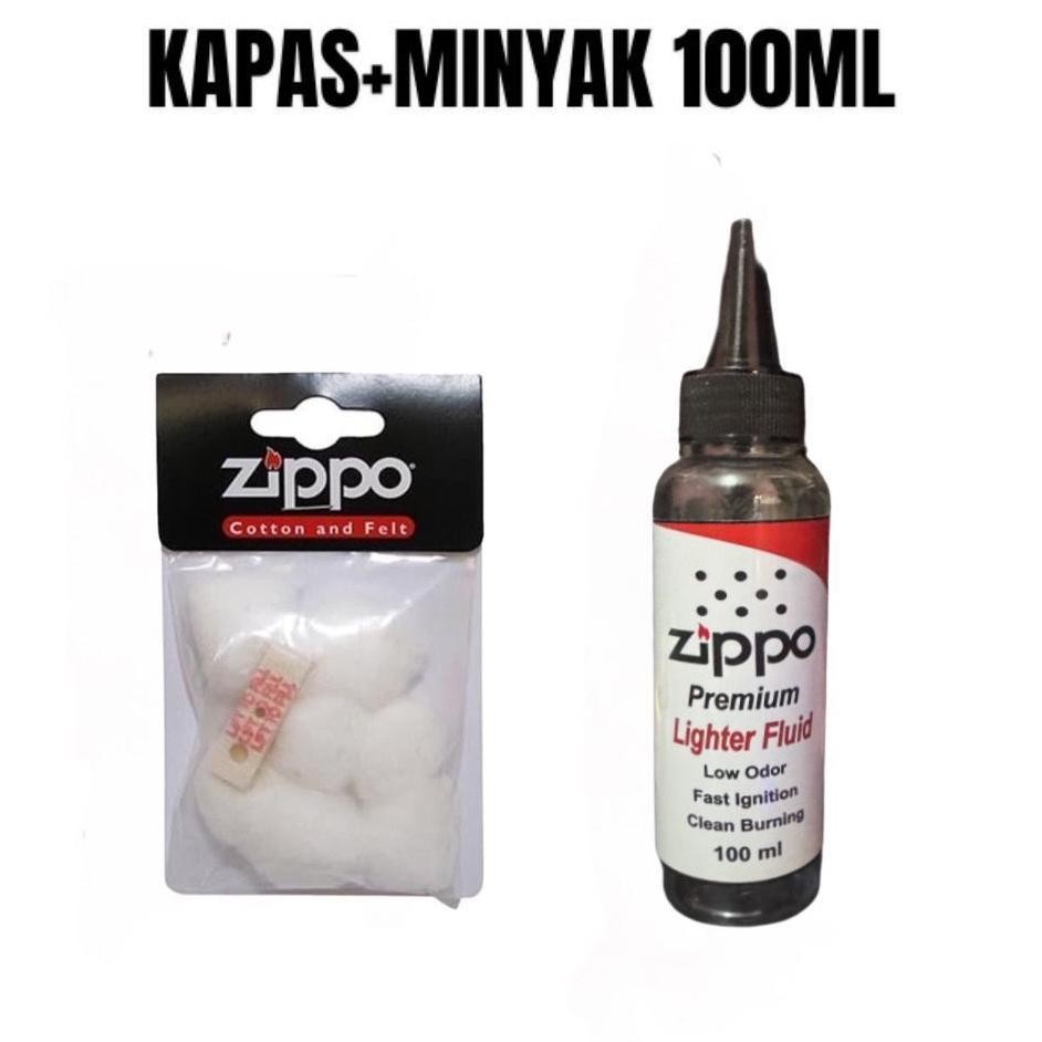 Bisa Cod Promo Paket Minyak Zippo Plus Batu Zippo Dan Sumbu Zippo Kapas Zippo Penutup Zippo ||