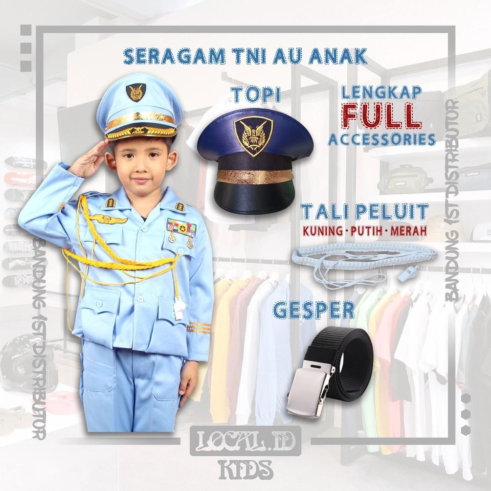 New Terbaru Baju Seragam Tni Au Anak/Baju Profesi Anak/ Baju Tni Au Anak/Baju Karnaval Tni Au Anak P