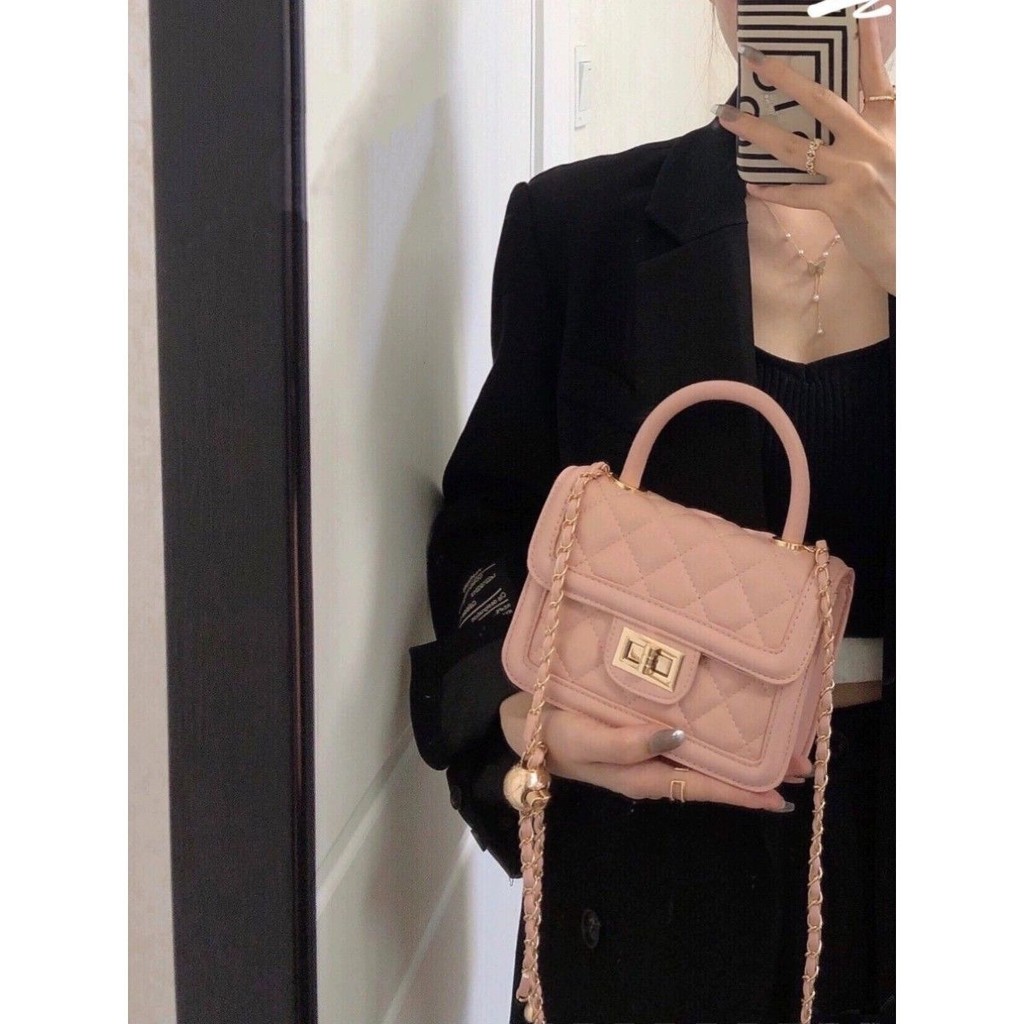 Tas Wanita Baru Tas Persegi Kecil Quilted Gaya Chanel Tas Rantai Tas Bahu Tas Selempang Komuter