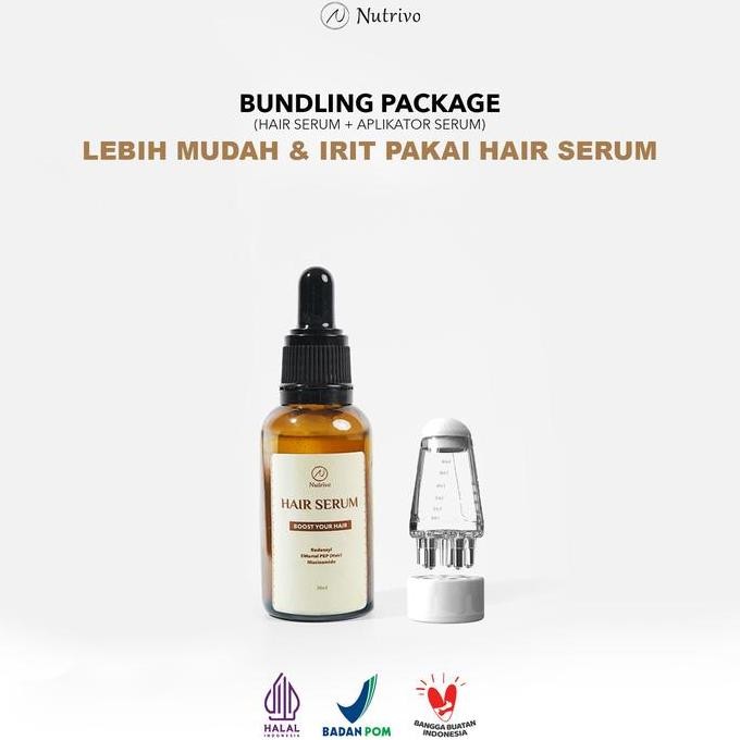 BEBAS ONGKIR - Nutrivo Applicator Serum Rambut (Portable Pijat Kepala) with Nutrivo Hair Serum I Bun