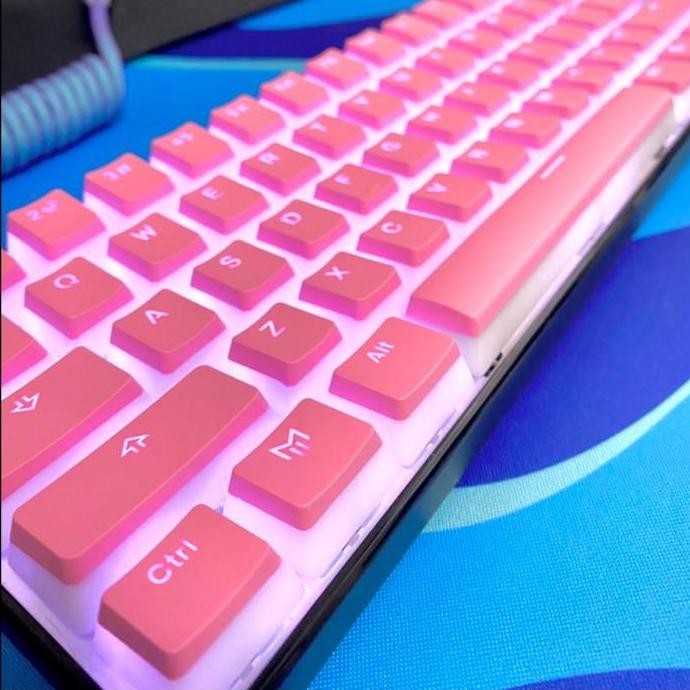 TERLARIS - ALCHA KEYCAPS PUDDING / PUDING BACKLIT MECHANICAL KEYBOARD PINK