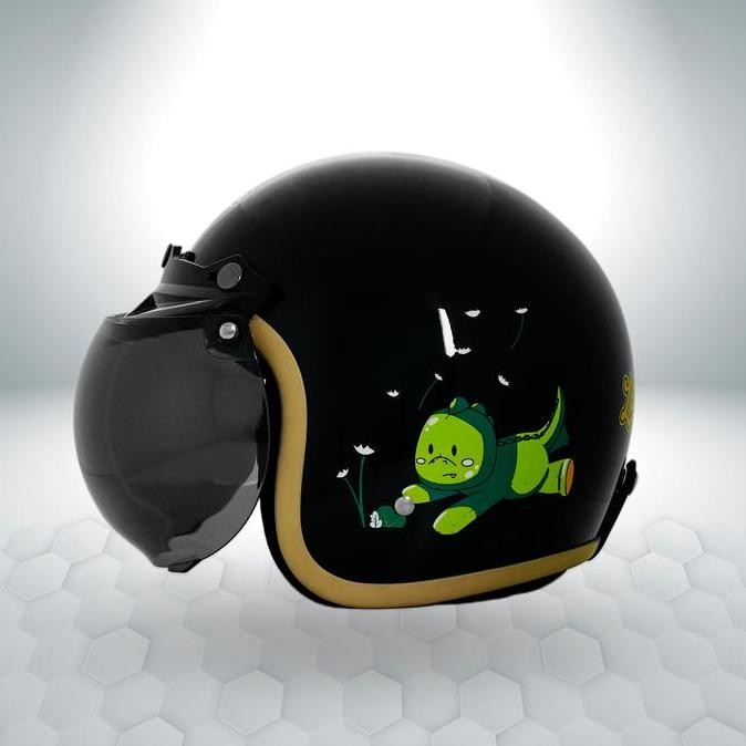 BEBAS ONGKIR - Helm Anak - Helm Retro Bogo Marzano Little Dino Kids Series