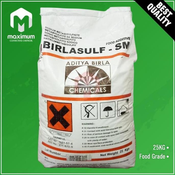 

TERBARU - Sodium Metabisulphite / Sodium Metabisulfite FOOD GRADE 1 ZAK [ 25KG ]