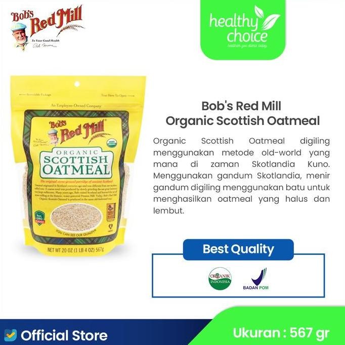 

Bob's Red Mill Organic Scottish Oatmeal 567gr Gandum Granola Kering Makanan Sereal Cereal Food Susu Diet
