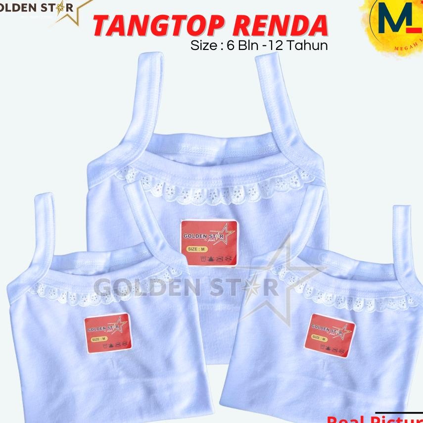 12 Lusin Tanktop Anak Perempuan Renda 912 Tahun Warna Putih Kaos Dalam Anak Kaos Dalam Anak Perempua