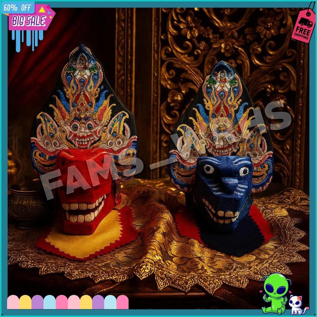 Gantungan Kunci Barongan Bahan Kayu Miniatur Barongan