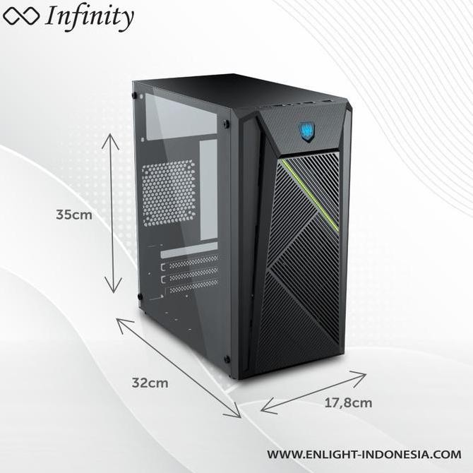 TERMURAH - INFINITY INF 07 CASING GAMING / INFINITY F07 + PSU 250W / Case gaming