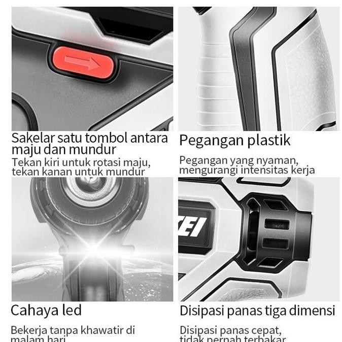 42V Mesin Bor Cordless/Bor Baterai/ Bor Listrik/Impact Drill Bor Beton Allshop