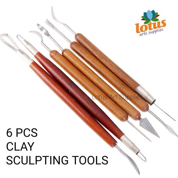 

Promo Lotus Clay Sculpting Wax Tools Set 6 ( Polymer, Ceramic, Wood ) COD
