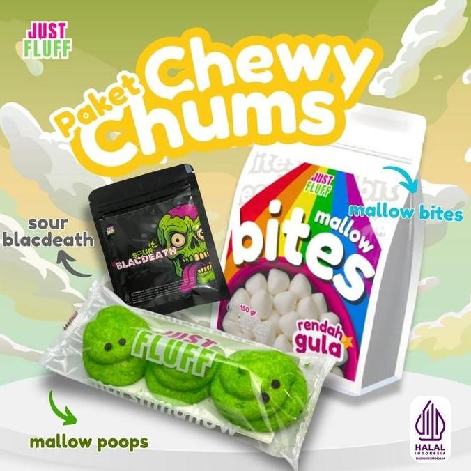 

[BUY 2 GET 1] PAKET CHEWY CHUMS MARSHMALLOW JUSTFLUFF [HALAL] [PROMO]