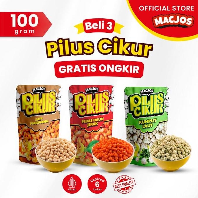 

MACARONI JOS Cemilan Snack Pilus Cikur - Isi 100gr Beli 4 Hemat Banyak