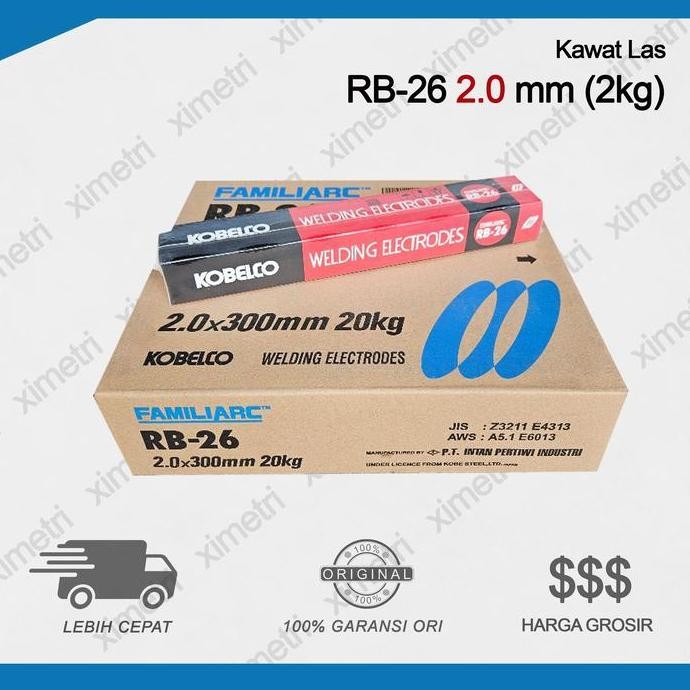 Kawat Las RB 26 2.0 mm ( 2KG ) Kobe Steel/ Las Elektroda RB26 2,0 mm