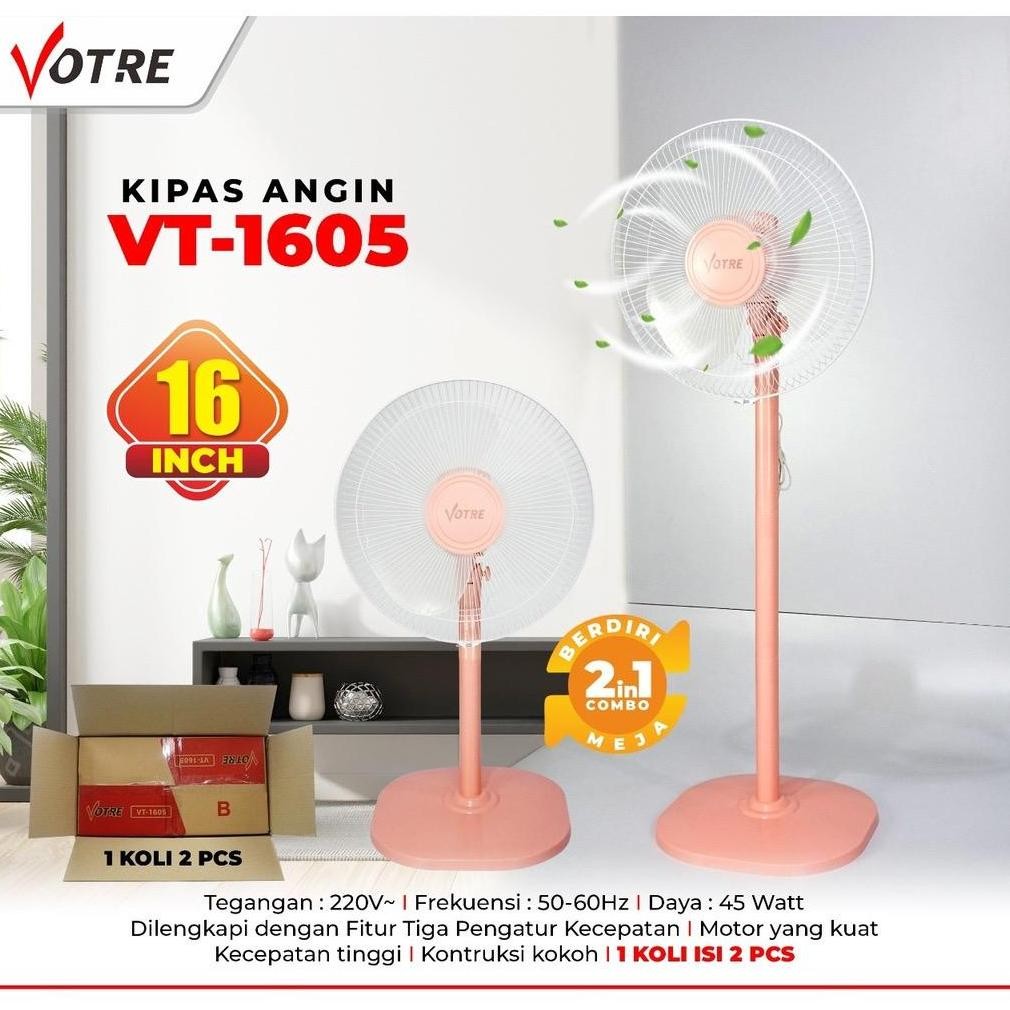 Kipas Angin Berdiri Advance Vt 1605 1602 Stand Fan Votre 16 Inch/Stand Fan Votre Vt-1605 16 Inch/Adv