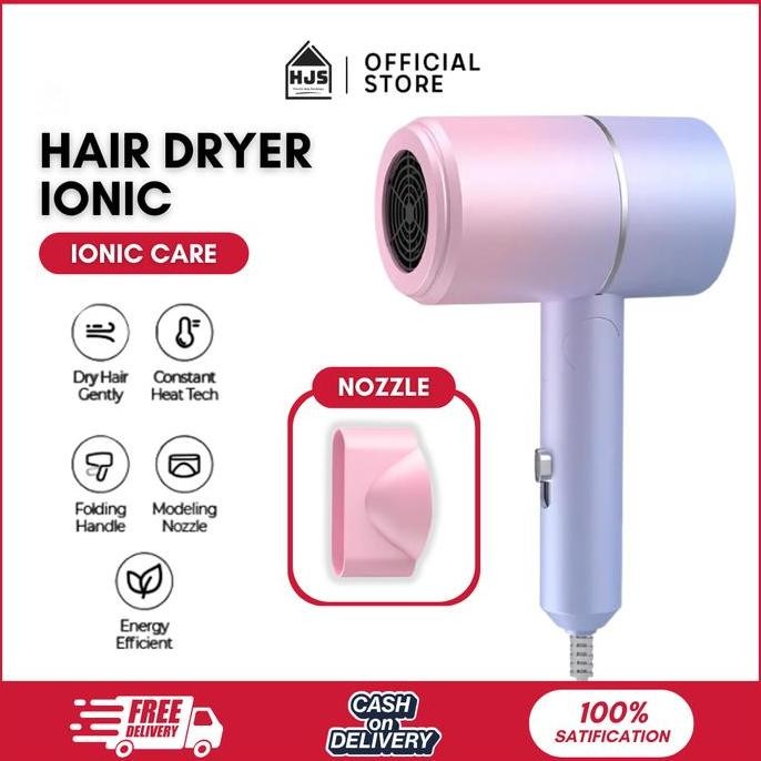 Promo [HJS] Hair Dryer Alat Pengering Rambut Lipat Professional Multifungsi Tidak Berisik Low Noise 