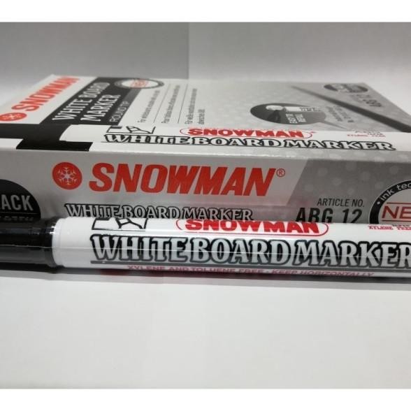 

Spidol Whiteboard Snowman Abg12 Isi 12 Hitam
