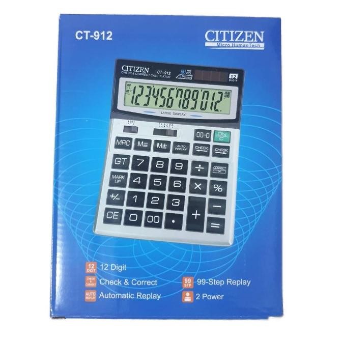 

uk-75 Kalkulator Citizen CT 912 - Kalkulator Besar - Kalkuator 12 Digit Murah