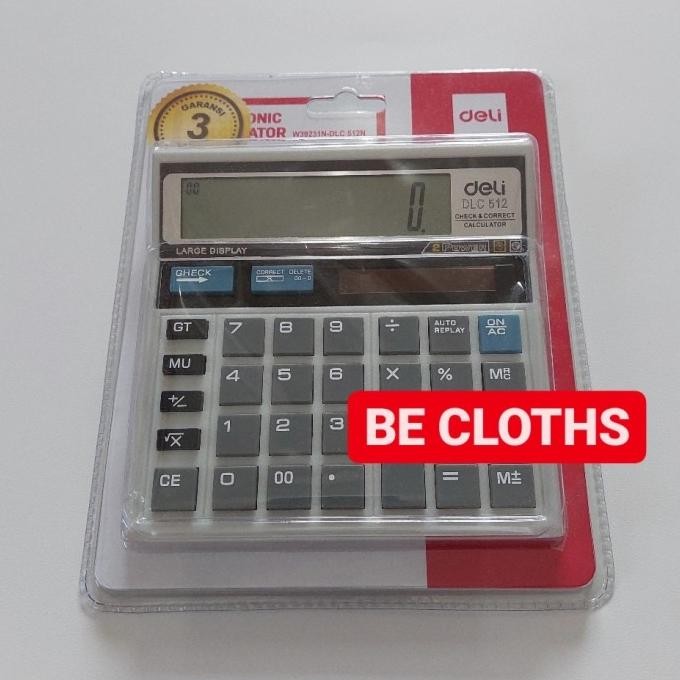 

KOE-1116 Deli 39231 Kalkulator Check Correct 12 Digits DLC 512 Mirip CT-512 Original