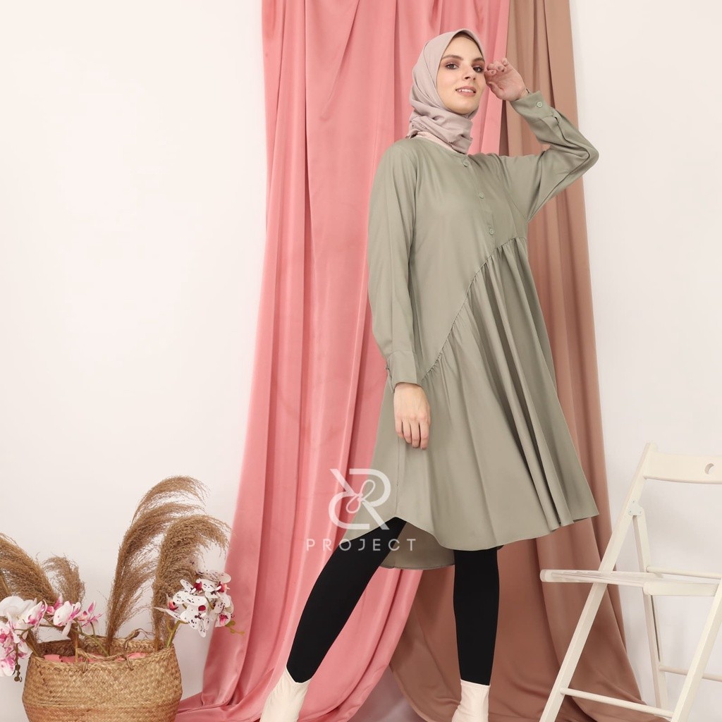 Tunij Panjang Import 2024 Tunik Cewek Terbaru Bsju Muslim Syari Terlaris Dress Remaja Muslimah Atasa