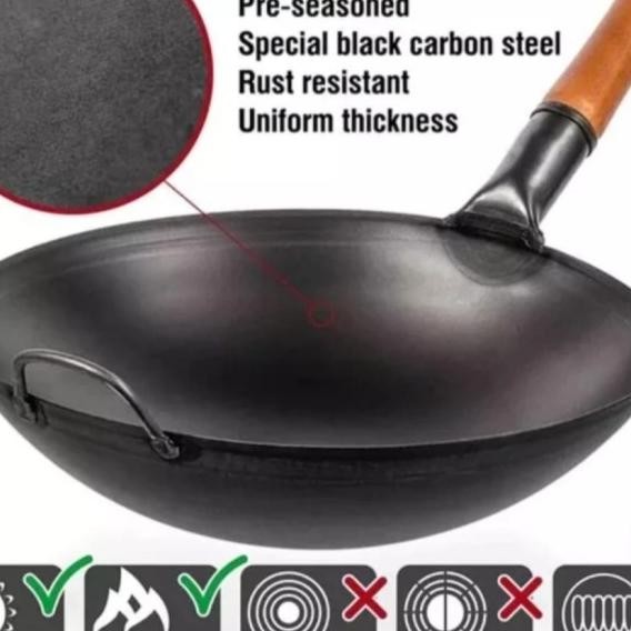 Wajan Wok Baja Seasoning Anti Lengket