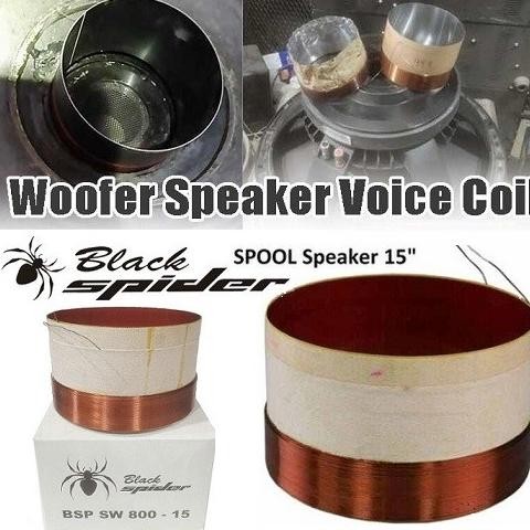 :::::::] Spool Voice Coil BSP SW 800 15 Spul Spol Speaker 15 inch Black Spider