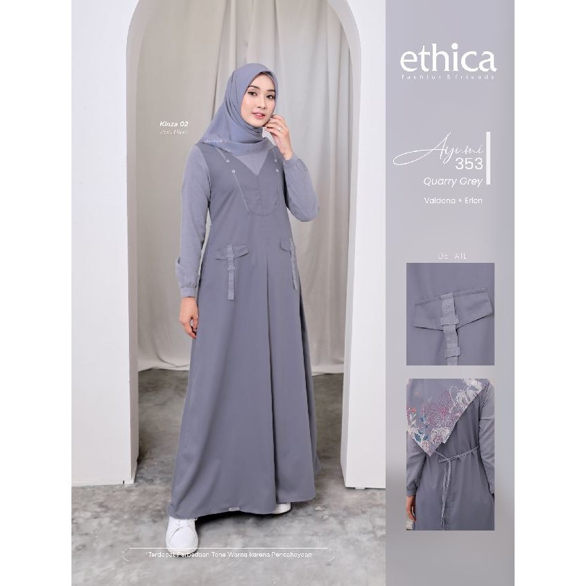 Gamis Ethica AYUMI 353 | Model Baju Gamis Terbaru Lebaran 2025 | Dress Lebaran 2025