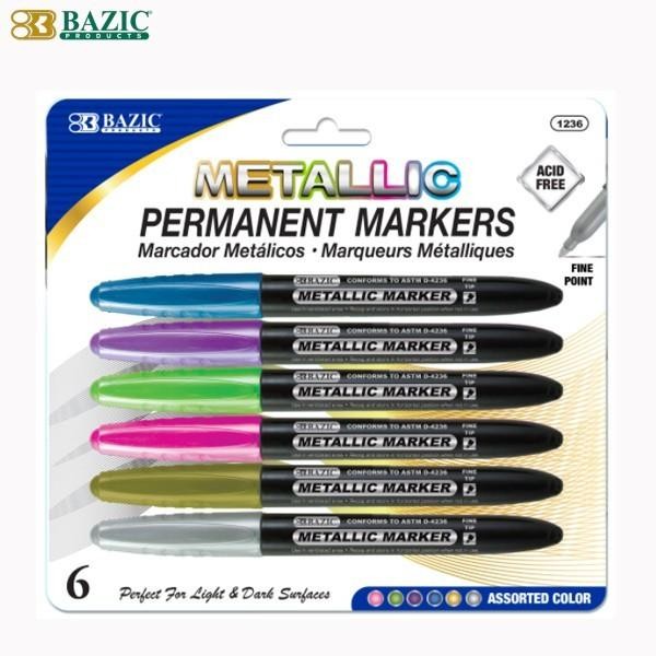 

Bazic 1236 Metallic Permanent Marker Set Spidol Metalik Kilap Permanen