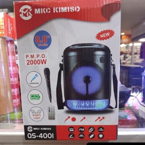 Speaker Bluetooth Wireless Kiso Qs-4001 8.8Inch Brain Power Free C