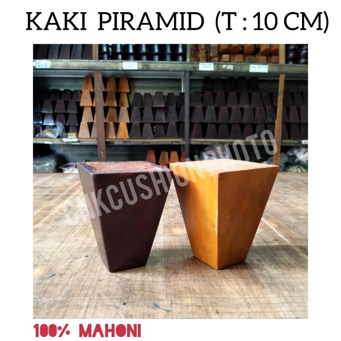 Termantab] KAKI KAYU MAHONI UNTUK SOFA / KURSI / RANJANG MODEL PIRAMID ( 10 CM )