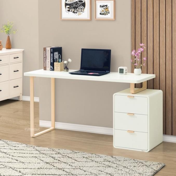 IFURNHOLIC Morgan Smart Table 140 Meja Kerja | Meja Belajar + Kabinet