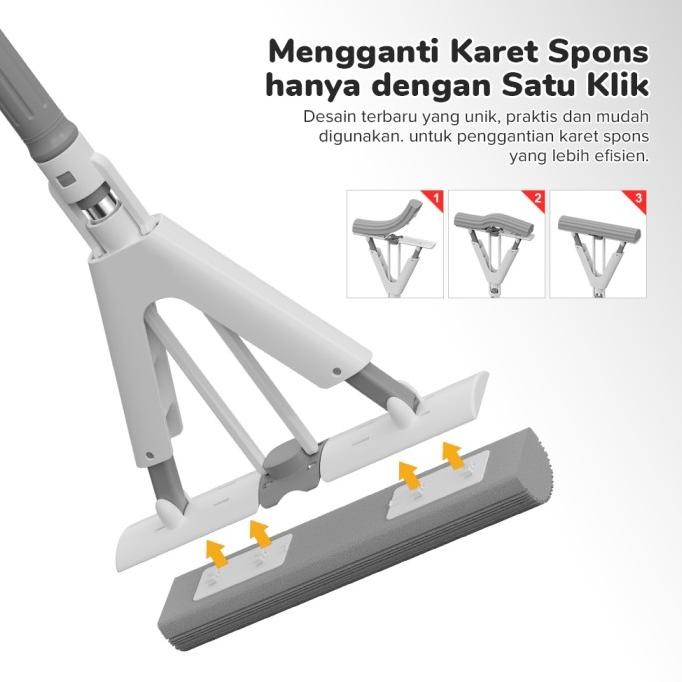 COOGER Alat Pel Busa Peras Lipat Otomatis Sponge Mop