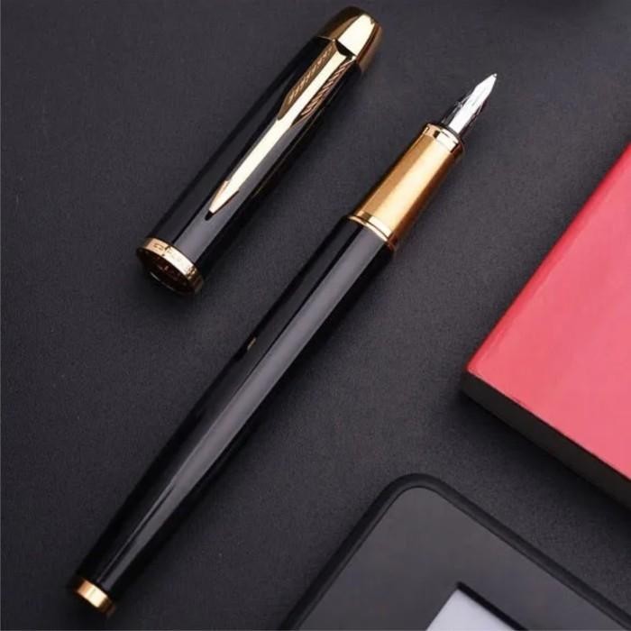 

Parker Im Laqer Black Gold Trim Fountain Pen Original Barangbaru Original
