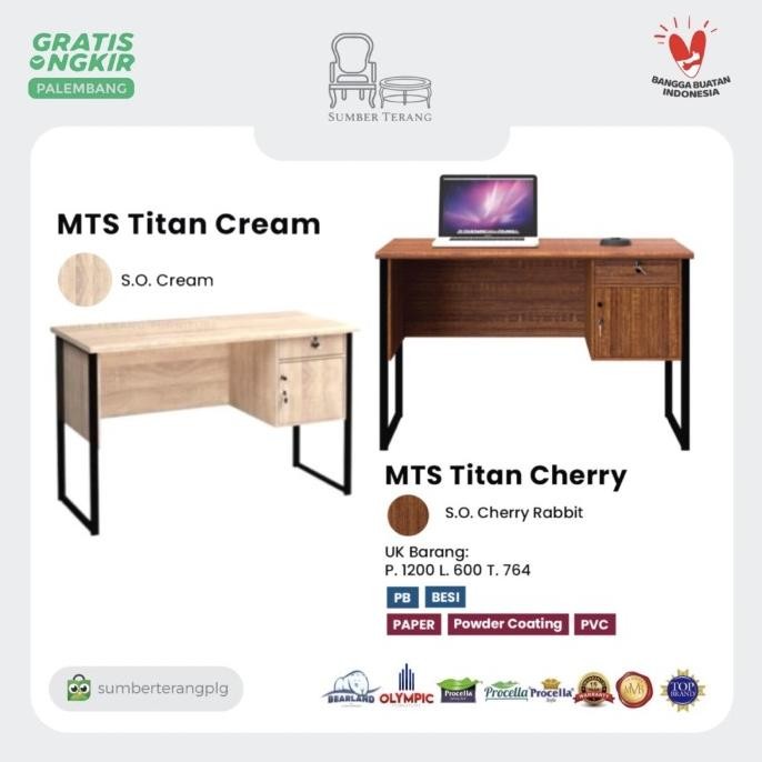 Meja Kerja Olympic Titan Cherry / Titan Cream / Meja Tulis Olympic