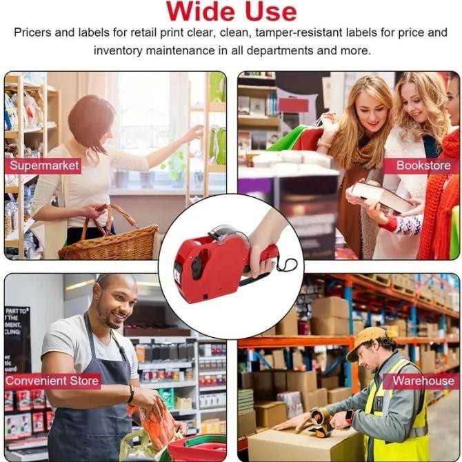 

Grosir Mx-5500 8 Digits Handheld Price Tag Gun With 1 Ink Coding Machine Price Label Gun For Retail Stores Supermarket $ Kg