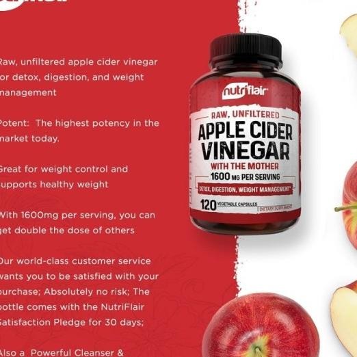

Nutriflair Cider Vinegar With The Mother 120 Vegan Caps