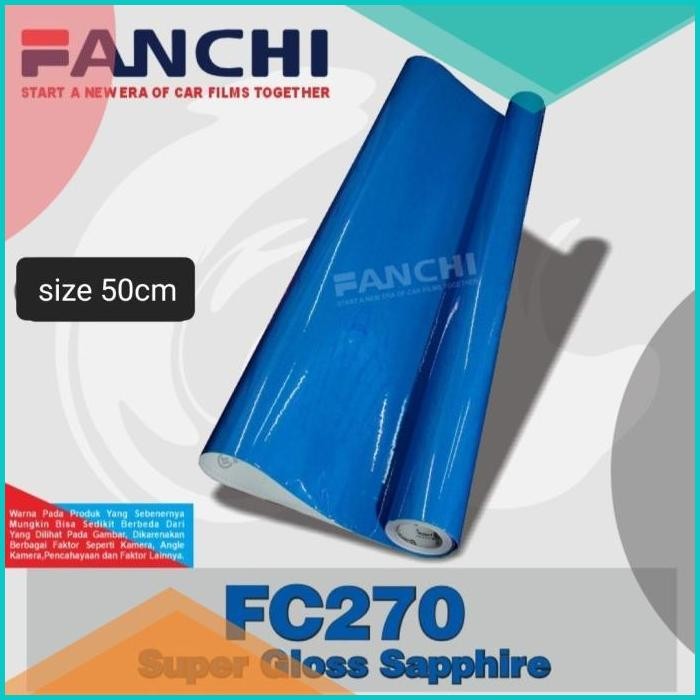 

50cm Sticker Fanchi FC270 Super Gloss Glossy Sapphire Blue per 50cm 1