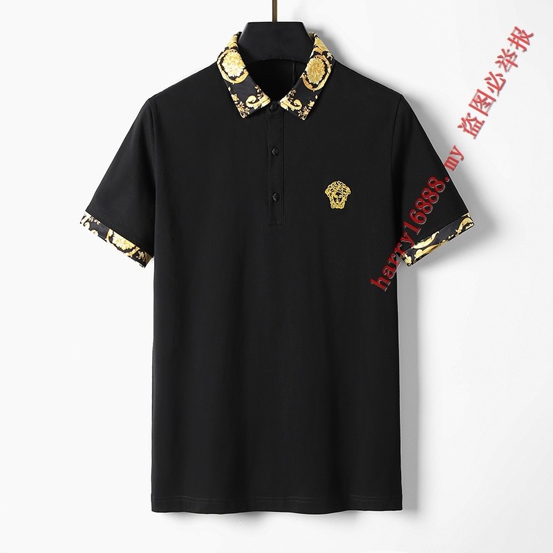 VERSACE Atasan Kaos Polo Jersey Katun Pria S-XXXL MF2486 |FA332C7F|