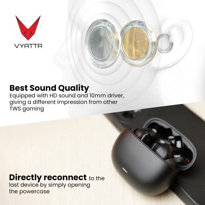 Vyatta Airboom Anc S Tws Bluetooth Headset Earphone 25Db 4 Mic Enc