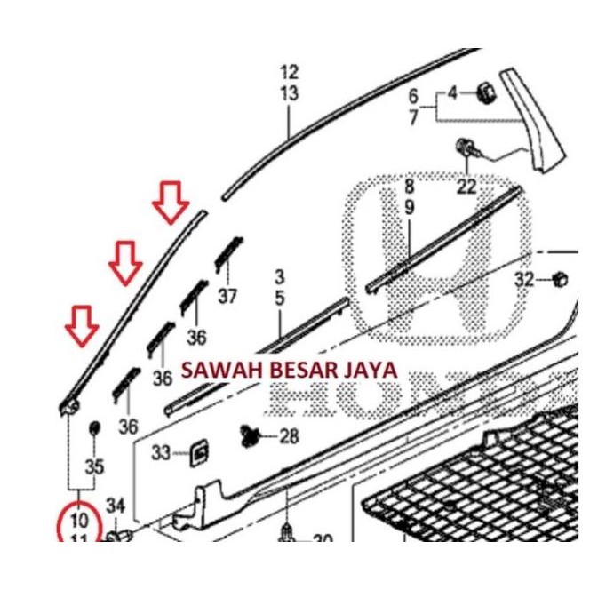 Karet List Lis Garnish Molding Kaca Besar Depan Samping Jazz S Rs Gk5