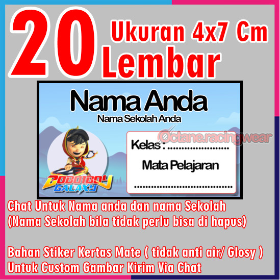 

Stiker Label Buku Mata pelajaran sekolah Sd Nama Sticker 20 Lembar mini banyak Murah Custom anak Sd cewe cowo Karakter Cars Vol 16