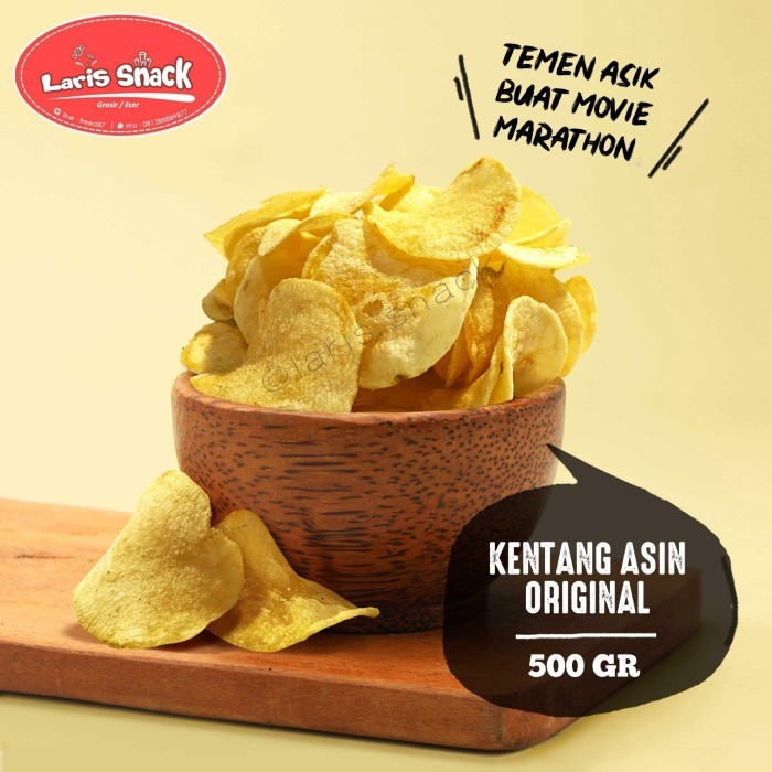

TERJAMIN Keripik Kentang Original Asin Gurih Renyah Kiloan Curah 500 Gram