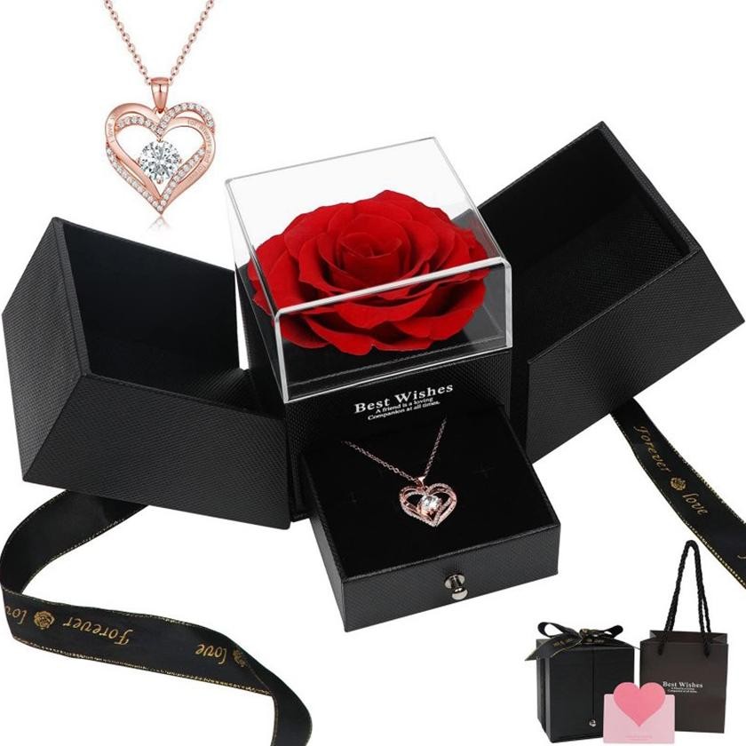 

COD Eternal Rose Gift Box / Kotak Perhiasan Kado Kalung Cincin Lamaran Mawar /Gift Box Mawar Visual Experience jg-8