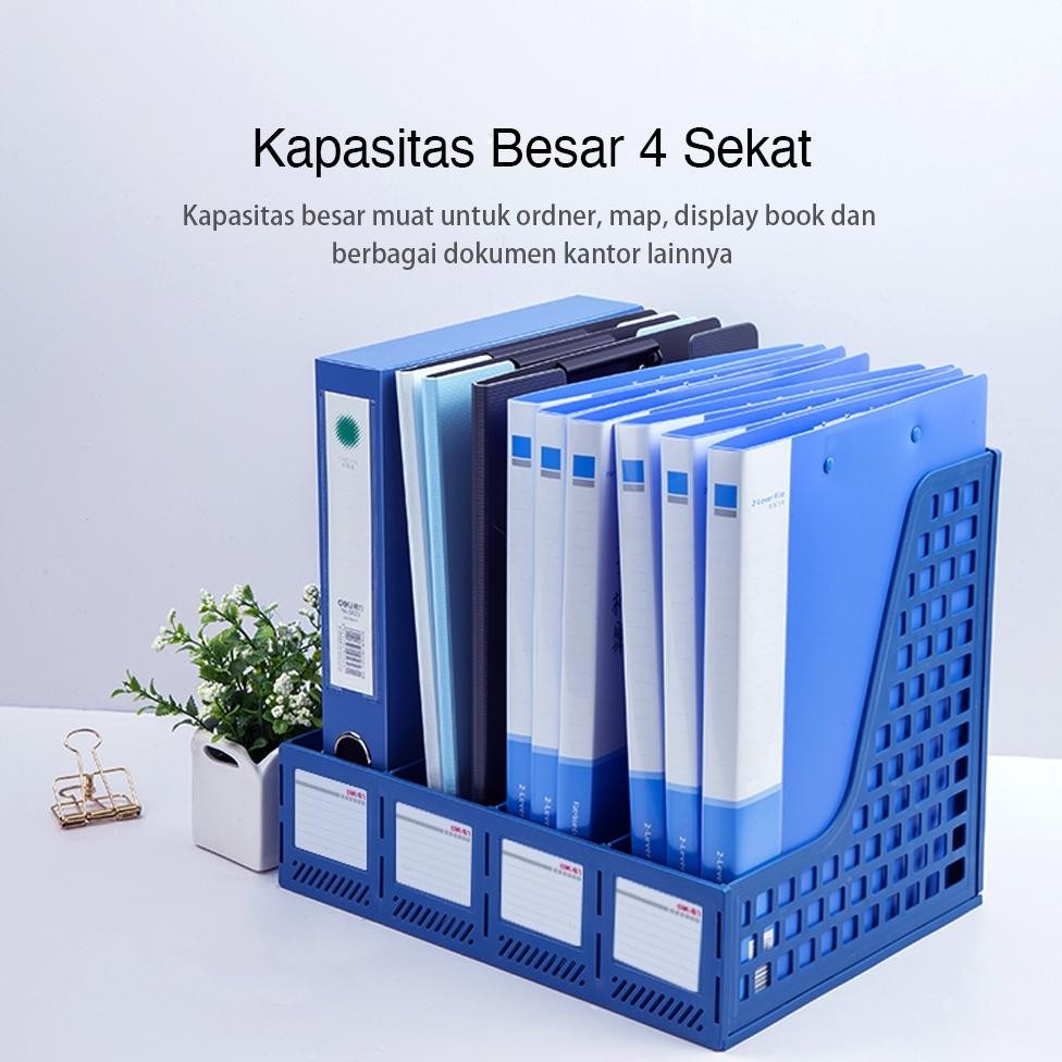 

TERMURAH Deli File Tray / Rak Box File Bahan Plastik 4 Sekat 33777 in-129