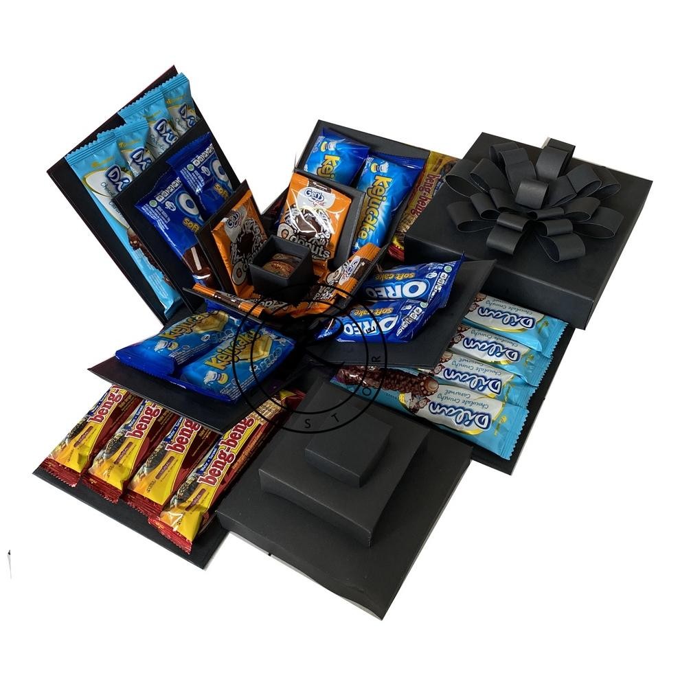 

PJJ-1621 Explosion Box Snack Box Kado Unik Hampers Box Snack Box 3 Layer 1 kotak kecil 17x17cm Berkualitas
