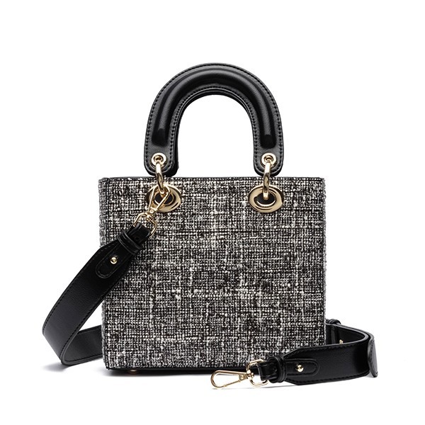 HANA Genevieve Sling Tweed Bag M3158-A - Black