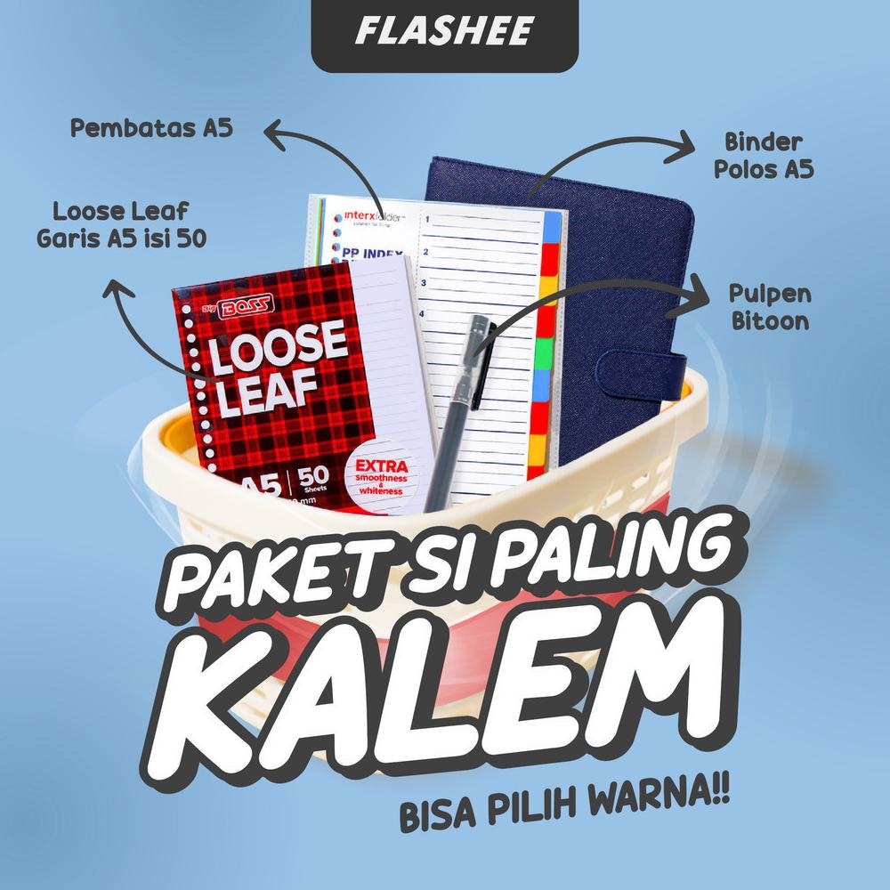 

hg-24 Flashee Binder Paket Sekolah Set 4IN1 Paket Binder Kampus Kuliah Sudah Termasuk Buku Tulis Sale