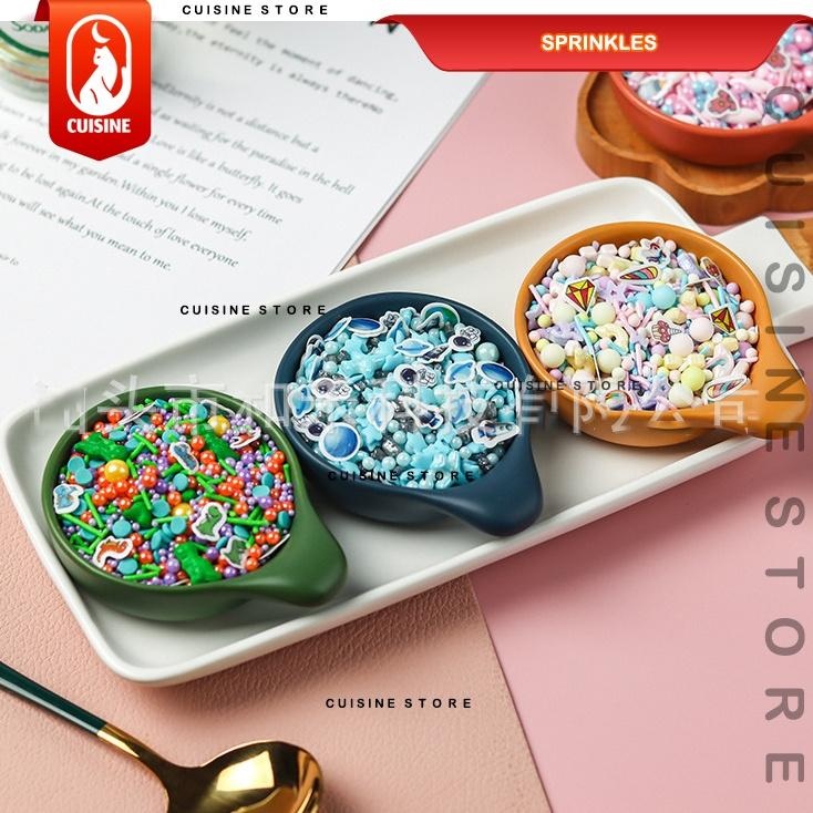 

ORIGINAL 100 GR Edible SPRINKLE COLOURFUL Trimit Gula dekorasi kue Hiasan Cake Bday CNY imlek Valentine Natal -100