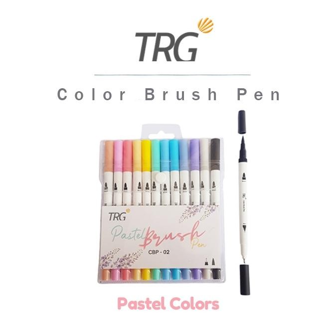 

wes-24 TRG - Color Brush Pen Pastel 12 Warna - Pena Kuas Warna TRG CBP-02 Original