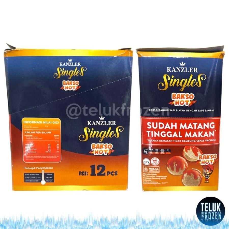 

kanzler singles bakso hot isi 4 butir pcs 55gr 55 g gram baso pedas enak gurih HALAL meatball meatballs daging sambal single cabe pedes sambel 1 BOX isi 12 PCS