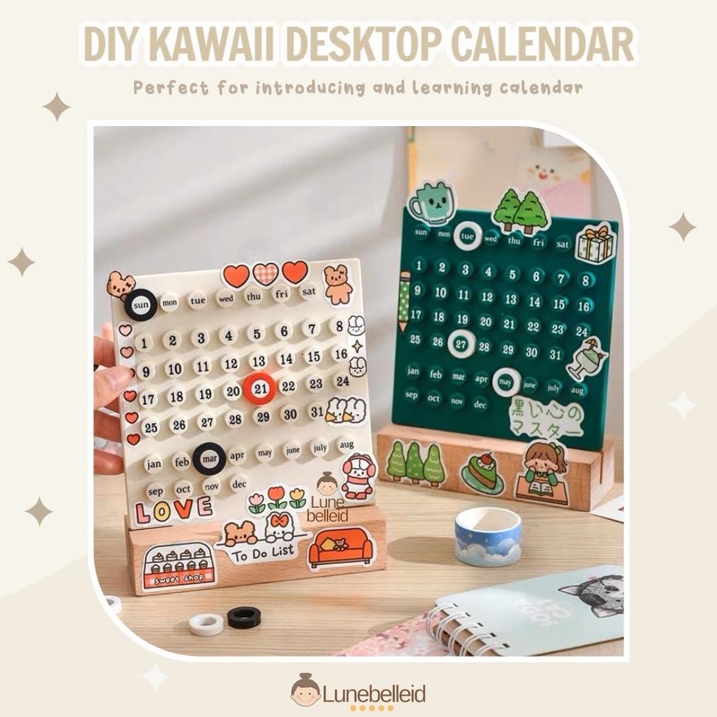 

hjg-7 DIY Kawaii Desktop Calendar / Kalender Meja Belajar / Hadiah Kado Natal Anak Hemat