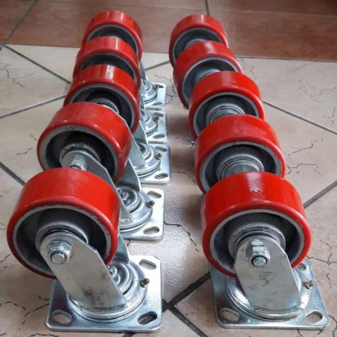 [ Bv ] Roda Troli Heavy Duty 4Inch Putar Roda Pu Heavy Duty 4Inch Putar 250Kg